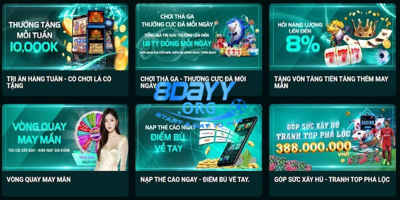 Điểm qua những chương trình ưu đãi 8DAY tiêu biểu